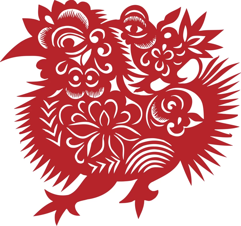 中国风传统民俗吉祥喜庆镂空剪纸窗花图案插画AI矢量PNG设计素材【185】